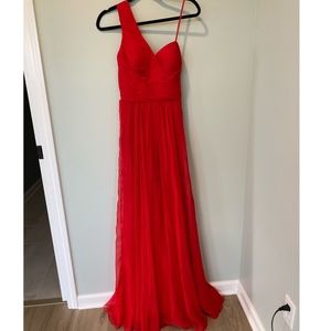 Red La Femme Sz 4 long Formal Dress